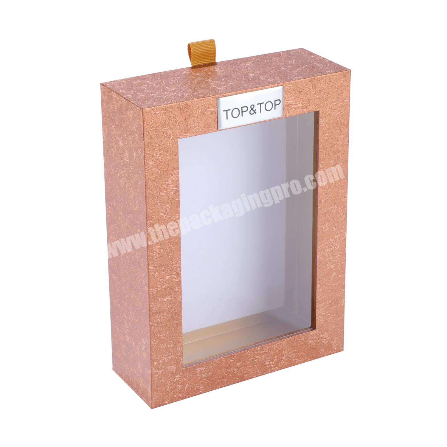 Custom Flip Top Cosmetic Empty Packaging Paper Box with Clear Display Window
