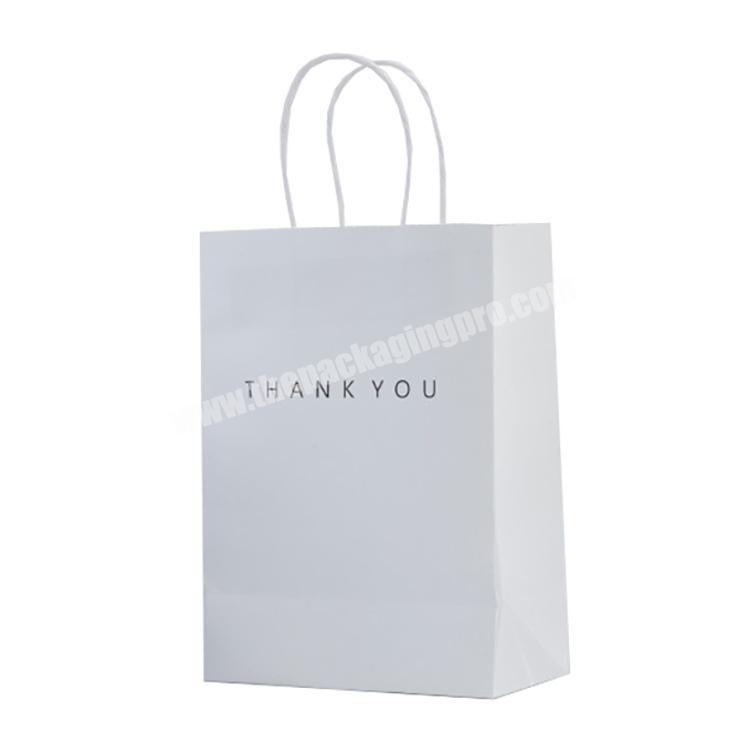 Custom Gift Bags with Your Own Logo Recycle Printing White Retail Grocery Shopping Packaging Paper Bag