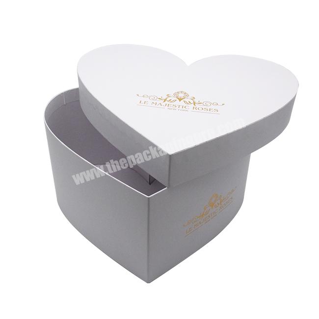 Custom Gold Foil Logo Empty Flower Rose Heart Shape Gift Packaging Box
