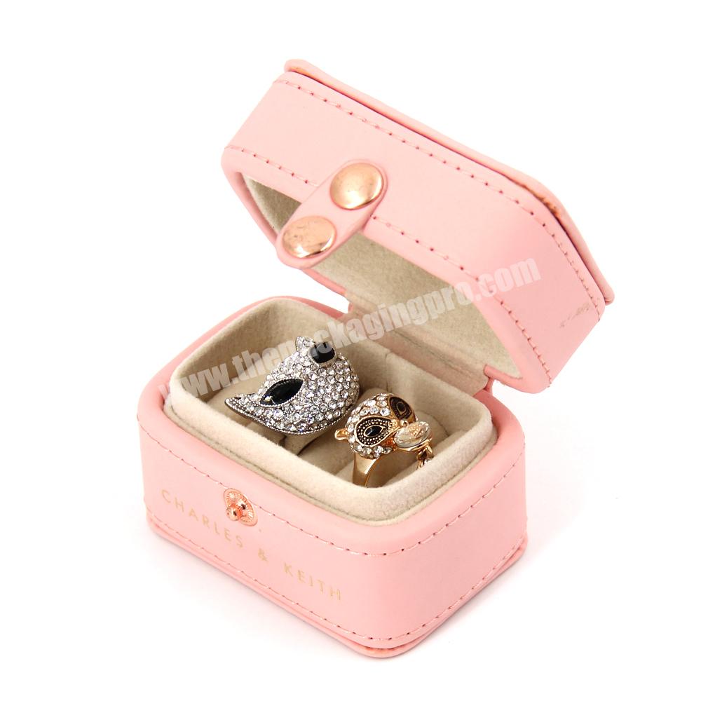 Custom Hot Sale Women Girls Earrings Ear Stud Box Organizer Portable Jewelry Storage Case PU Leather Small Travel Jewelry Boxes