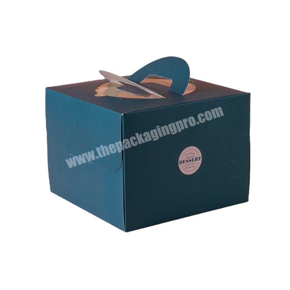 Custom Logo Bakery Cardboard Paper Box for Cake Luxury Wedding Cake Packaging Box with Window