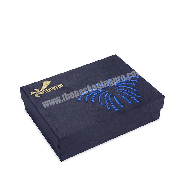 Custom Logo Black A5 Paper Gift Box Cardboard Embossing T-Shirt Packaging Box Manufacturer