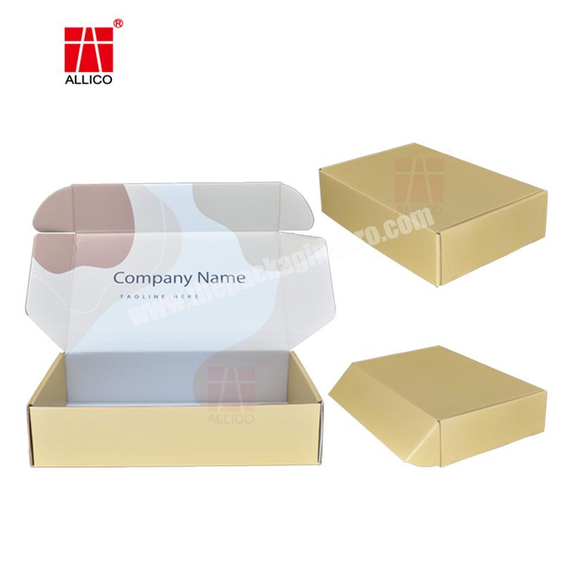 Custom Logo Gold Foil Stamping Paper Packaging Subscription Mail Box Postal Shipping Cardboard Corrugated Box