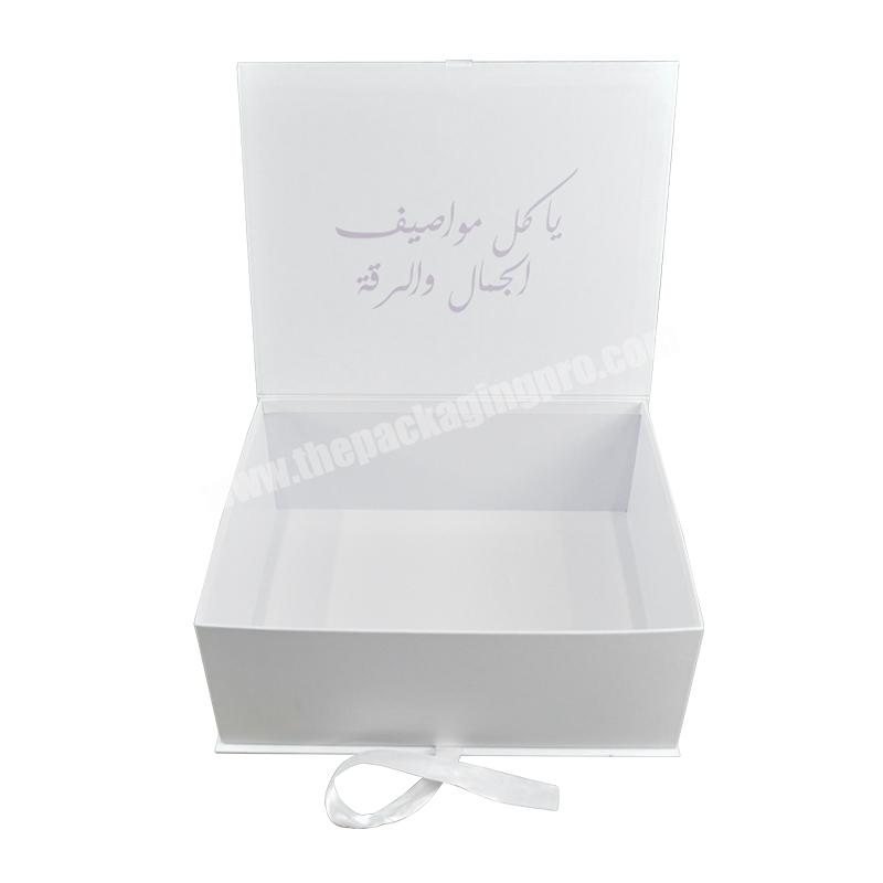 Custom Logo Large Deluxe Rigid Gift Box Packaging Cardboard Clothing Box With Ribbon Seal
