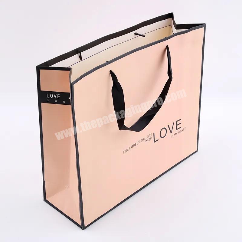 Custom Logo Luxury Boutique Retail Clothing Packaging Shopping Bag Gift Bag Paper Bag With Logo