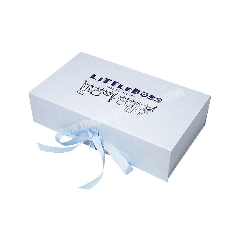 Custom Logo Luxury Magnetic Flap Lid Box, Storage Cloth T-shirt Package Boxes Foldable Gift Box