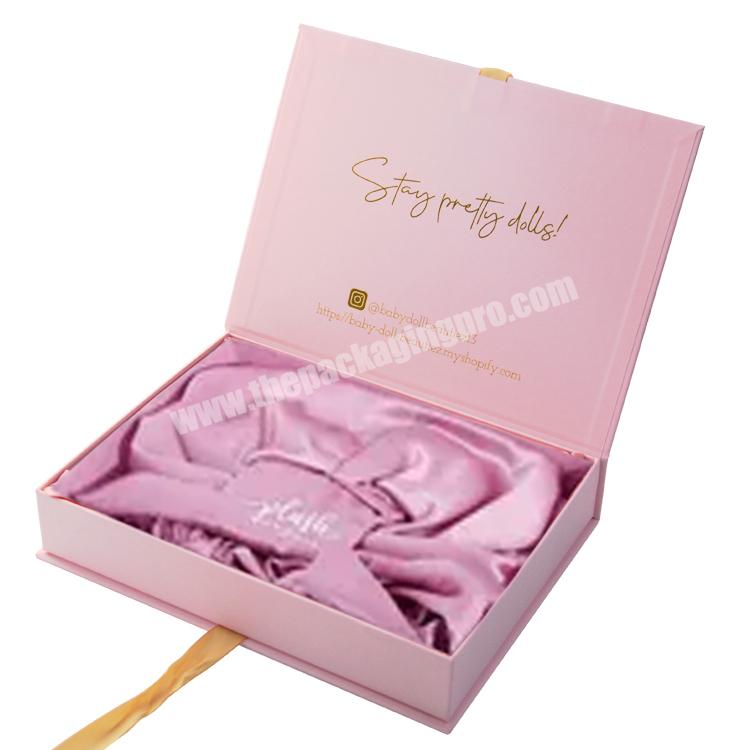 Custom Logo Paper Satin Hair Bonnet Packaging Boxes Luxury Hijab Set Gift Packaging Box for Hijab