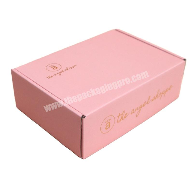 Custom Logo Pink Corrugated Mailer Cardboard Mailing Shipping Packaging Paper Box