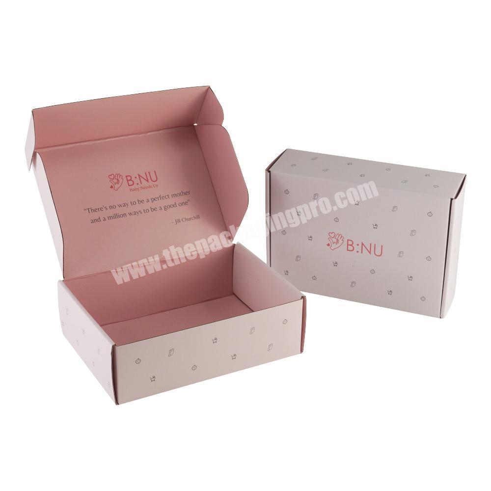 Custom Logo Pink Shipping Corrugated Mailer Cardboard Packaging Gift Boxes For Small Business