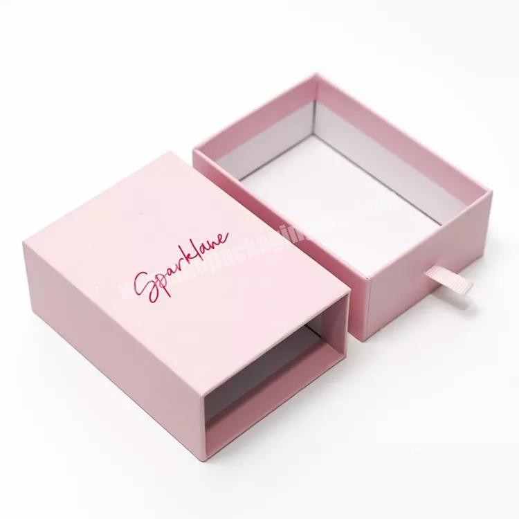 Custom Logo Printed Drawer jewelry box gold Drawer Paper Box Gift Sliding Jewelry Packaging Box