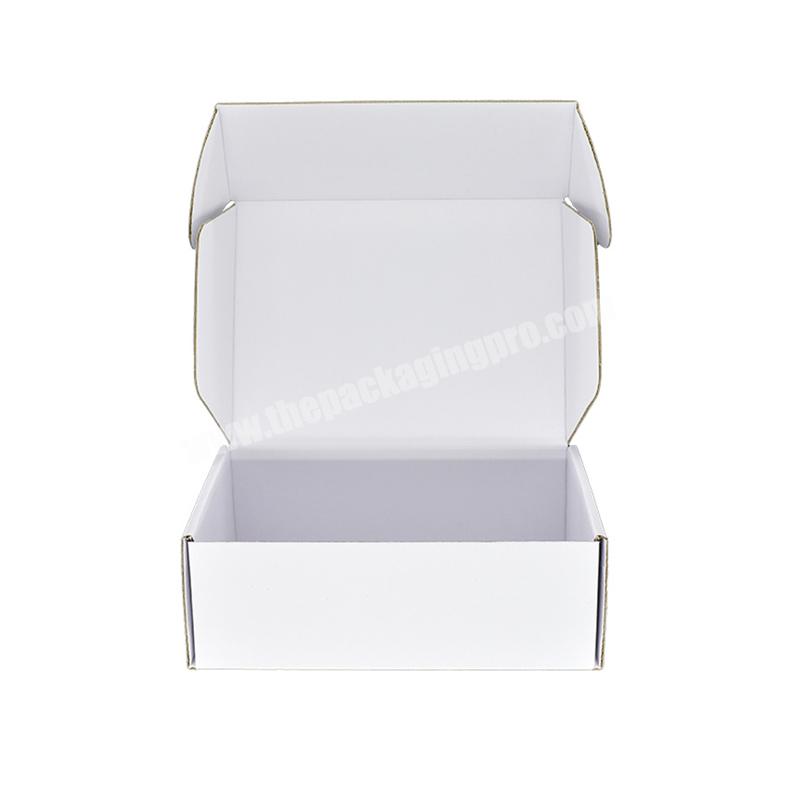 Custom Logo Printing Foldable White Christmas Mail Box Garment Corrugated Mail Gift Box Shipping Box Dress Packaging
