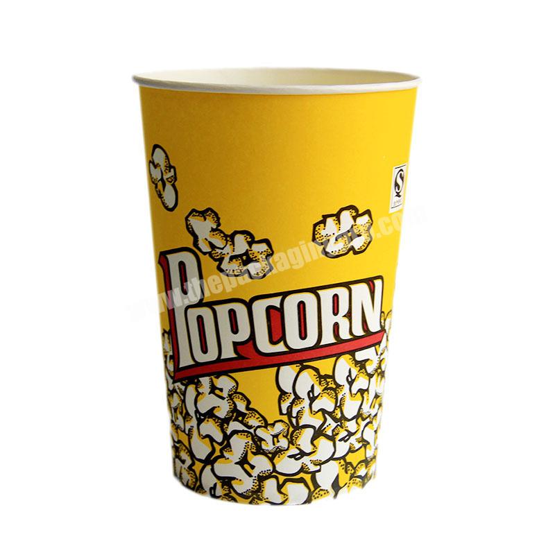 Custom Logo Printing Food Popcorn Bucket Retro Style Paper Popcorn Containers