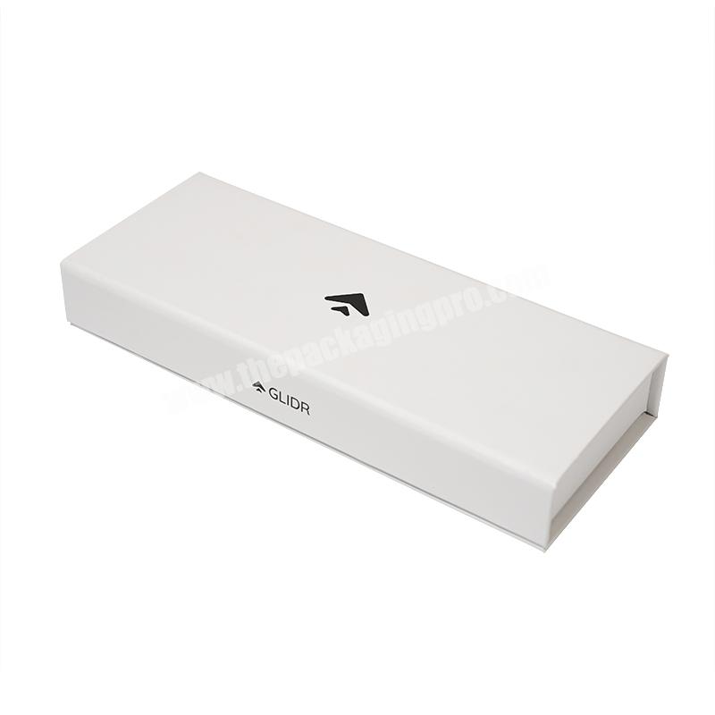 Custom Logo Printing Gift Box Eco Friendly Wholesale High Quality White Coated Paper Magnetic Closure Flip Paper packing Box