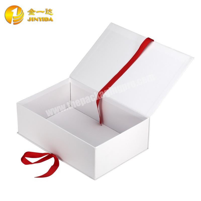 Custom Logo Ring Necklace Packaging Boxes Ribbon Magnetic Cardboard Printing Luxury Jewelry Gift Paper Box