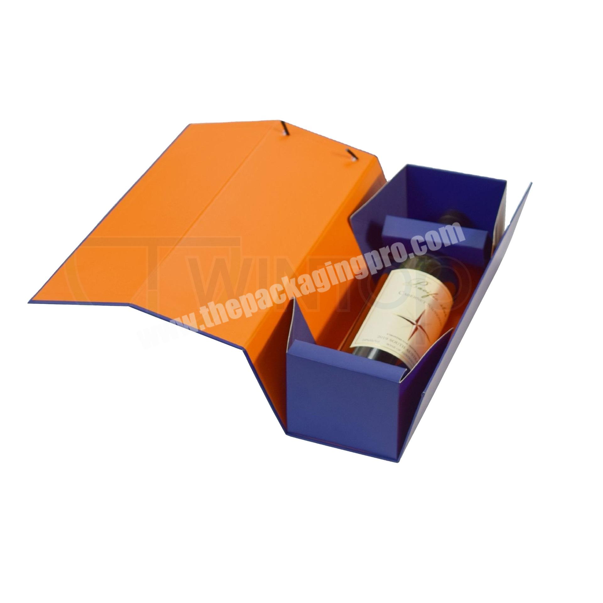 Custom Logo Single Bottle Wine Packaging Gift Box Whisky Packaging Box