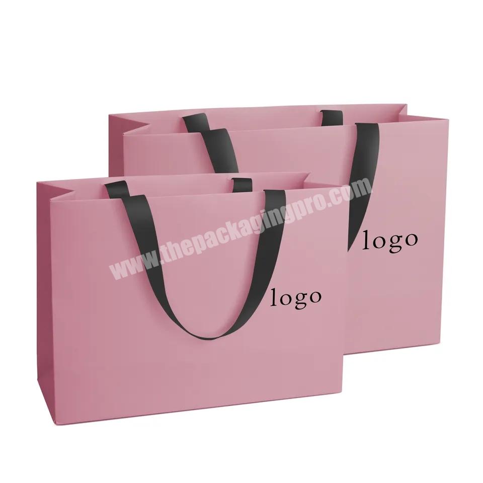 Custom Logo Size Black Cardboard Paper Shopping Bag Wholesale Gift Paper Packaging Bag
