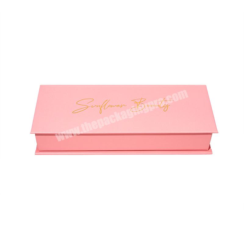 Custom Logo Size Color Print Eco Friendly Gift Pink High Quality Closure Flip Magnetic Packaging Paper Box With Gold Silk Cloth