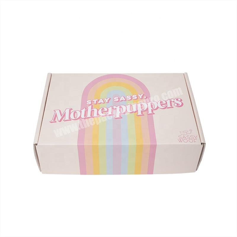 Custom Logo Size Color Printing Mailer Paper Box Eco Friendly Luxury Pink Packaging Paper Corrugated Shipping Gift Paper Box