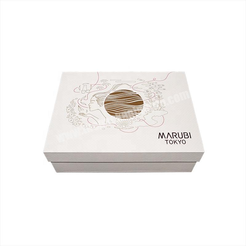 Custom Logo Size Color Printing Paper Box Eco Friendly White Gift Packaging Paper Mystery Lid And Base Box With Gold Stamping