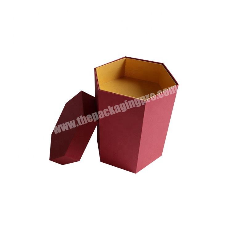 Custom Logo Unique Design Rigid Paper Gift Luxury Belt Storage Packaging Hexagon Box