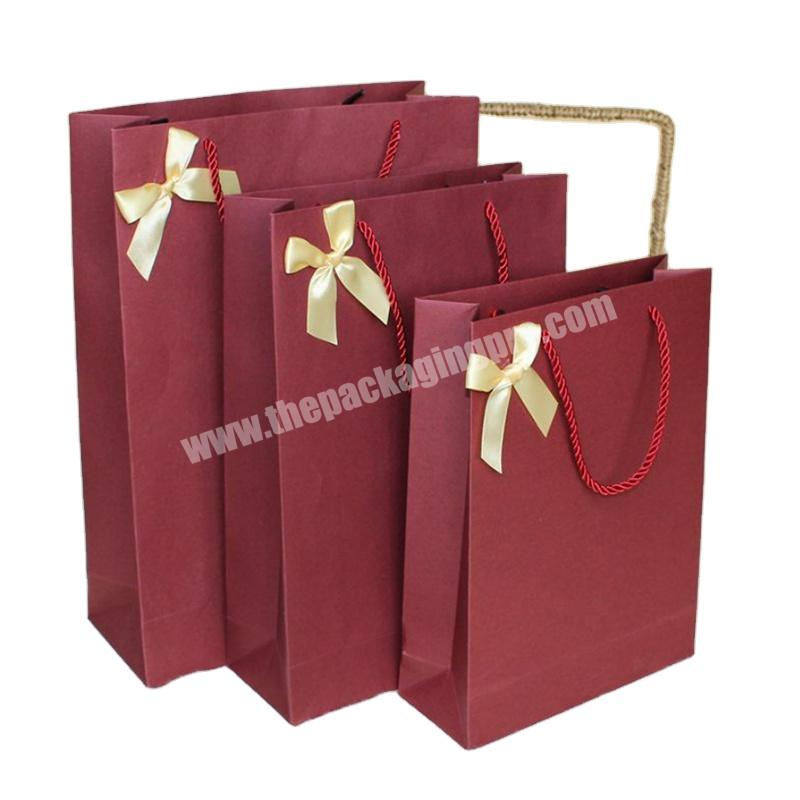 Custom Luxury Gift Jewelry Packaging Paper Bag with Bow