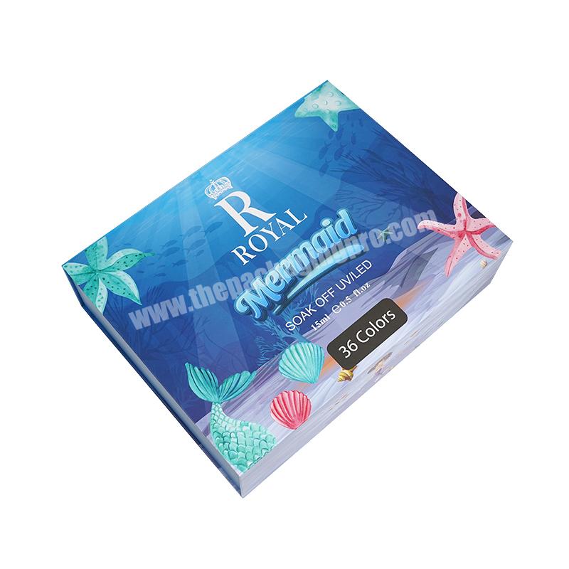 Custom Luxury LOGO Book Shape Magnetic Nail Polish Nail Care Products Paper Boxes Packaging