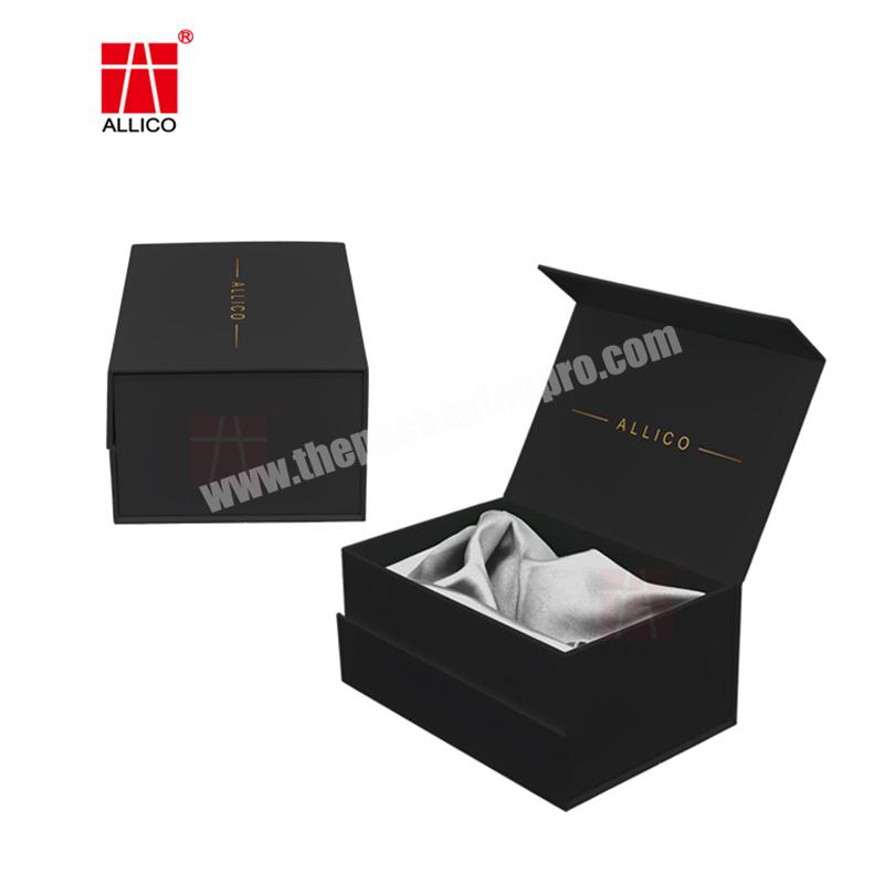 Custom Magnetic Gift Boxes Small Wig Box Black Extension Hair Box Packaging