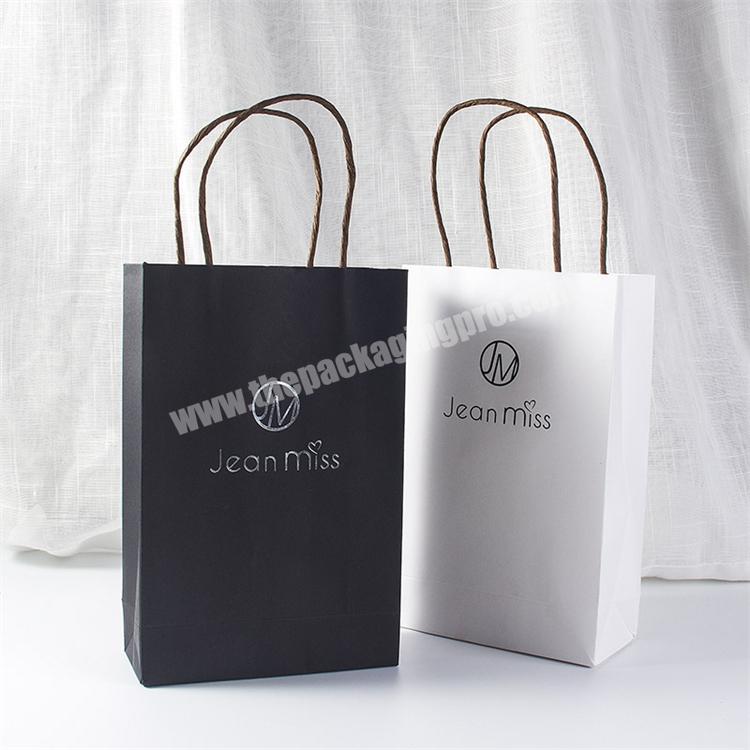 Custom Print Logo Silver Foil Manufacturer Boutique Shopping Packaging Tote Kraft Paper Gift Bags