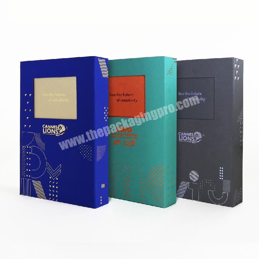 Custom Print Luxury Black Book Shaped Rigid Cardboard Foldable Gift Box Paper Clamshell Magnetic Gift Box Rectangular