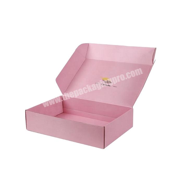 Custom Printed Clothing Packaging Corrugated Shipping Box Wholesale Packaging Box Pink Paper Box