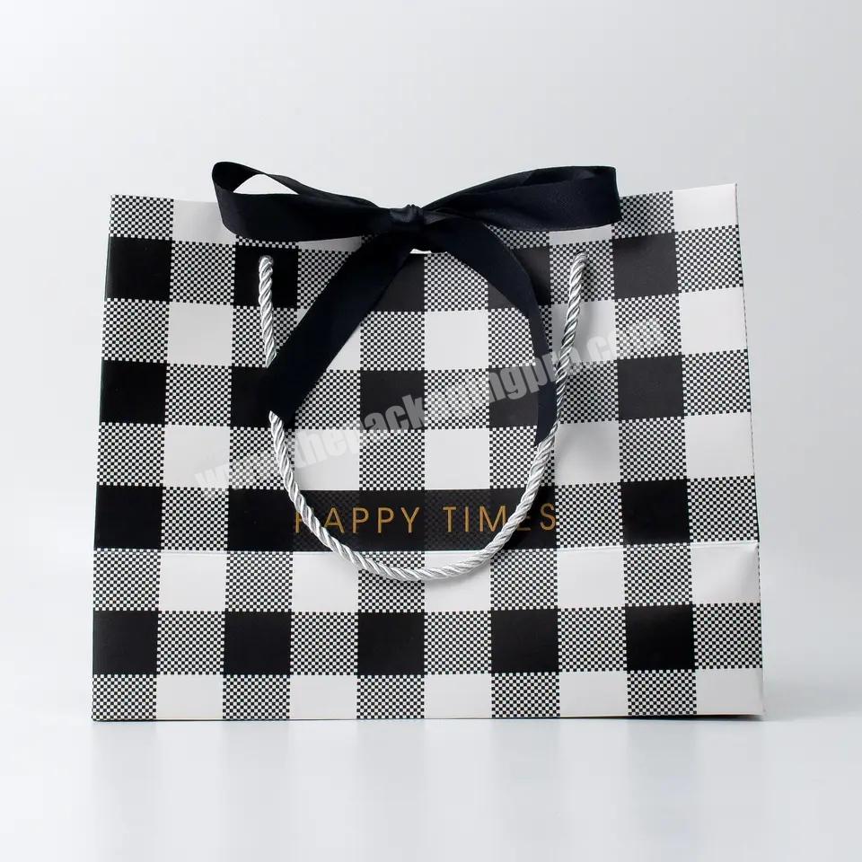 Custom Printed With Logo Paper Bags Luxury Gift Bags Recyclable Black Shopping Bag