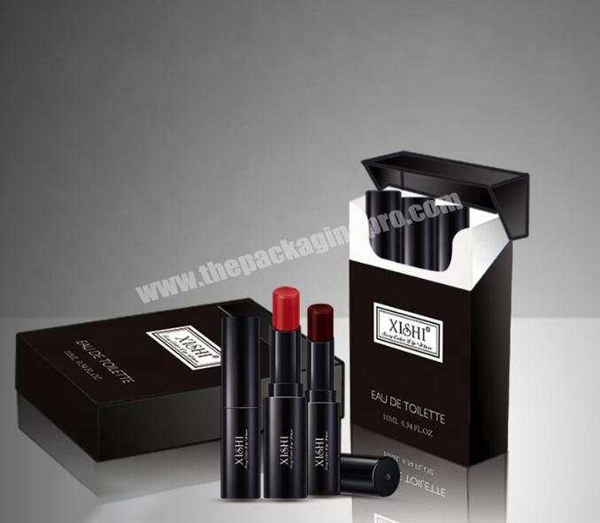 Custom Printing Lipstick Paper Box 10ml Perfume Oil Tester Sample Glass Tube Bottle Packaging White Cardboard Flap Cigarette Box