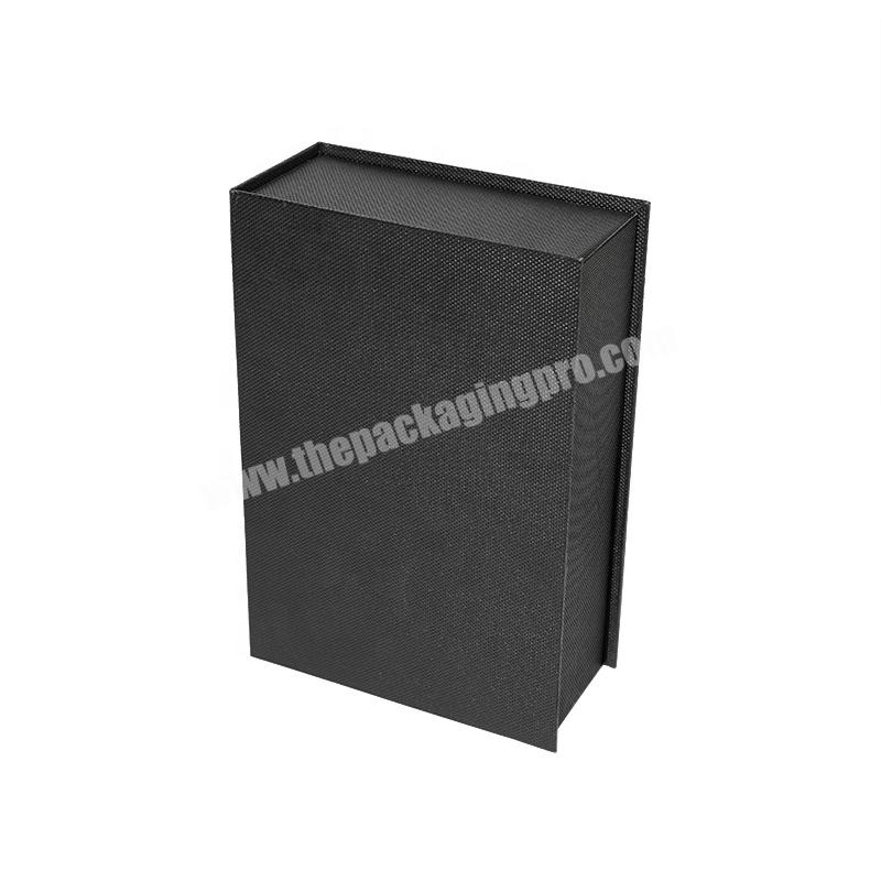 Custom Shape Size Color Printing Logo Box Black Luxury Coated Paper Box Recycled Magnetic Closure Flip Box With Paper Insert