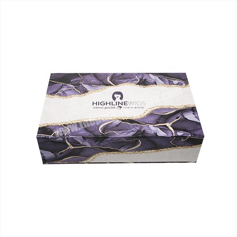 Custom Shape Size Handmade Coated Paper Box Recycled Luxury Purple Gift Box High Quality Hot-Selling Magnetic Closure Flip Box
