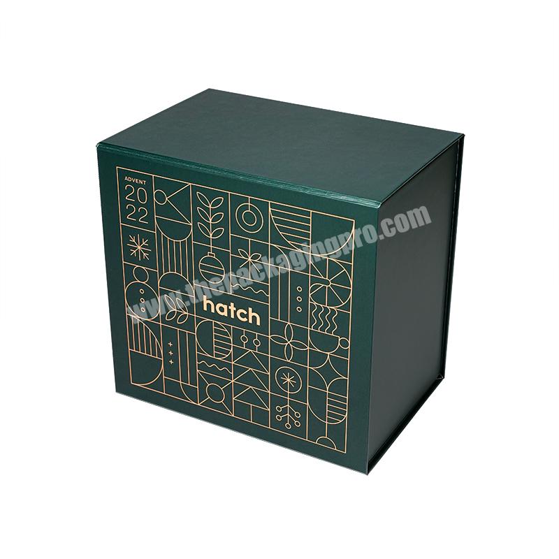 Custom Size Color Printing Logo Folding Box Recycled Beautiful Green Box High Quality Magnetic Closure Flip Paper Packing Box