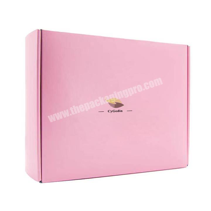 Custom Size Printing Logo Pink Gift Mailer Box Recycled Coated Paper Corrugated Packing Box Recycled High Quality Shipping Box