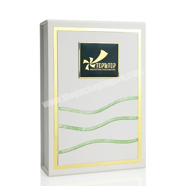 Custom White Rigid Cosmetic Packaging Gift Box Luxury Flip Top Magnetic Closure Skin Care Packing Box Paper Cardboard Box Accept