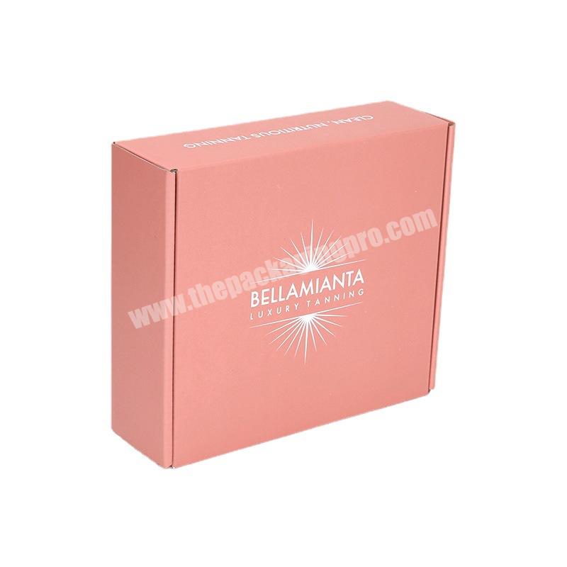 Custom attractive cheap price portable corrugated cosmetic pink clothing mailer box