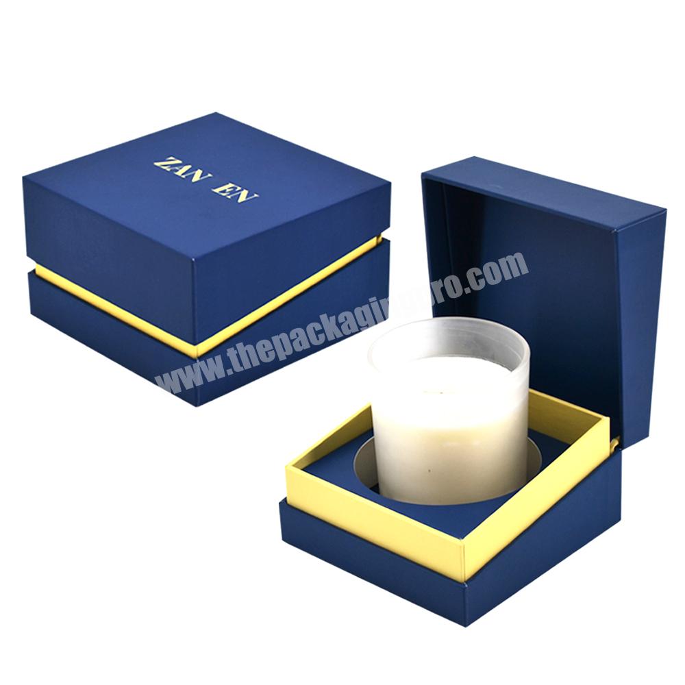 Custom candle vessels with lids and box coloured candle glass jars gift  packaging inserts 3 wick