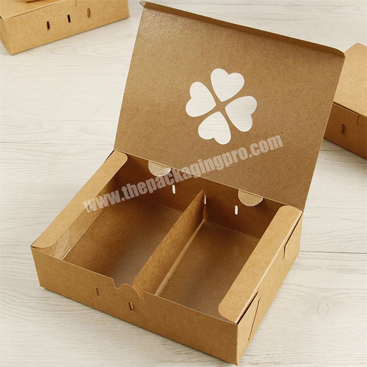 Custom cheap price disposable eco friendly kraft paper container take away fast food grade craft box