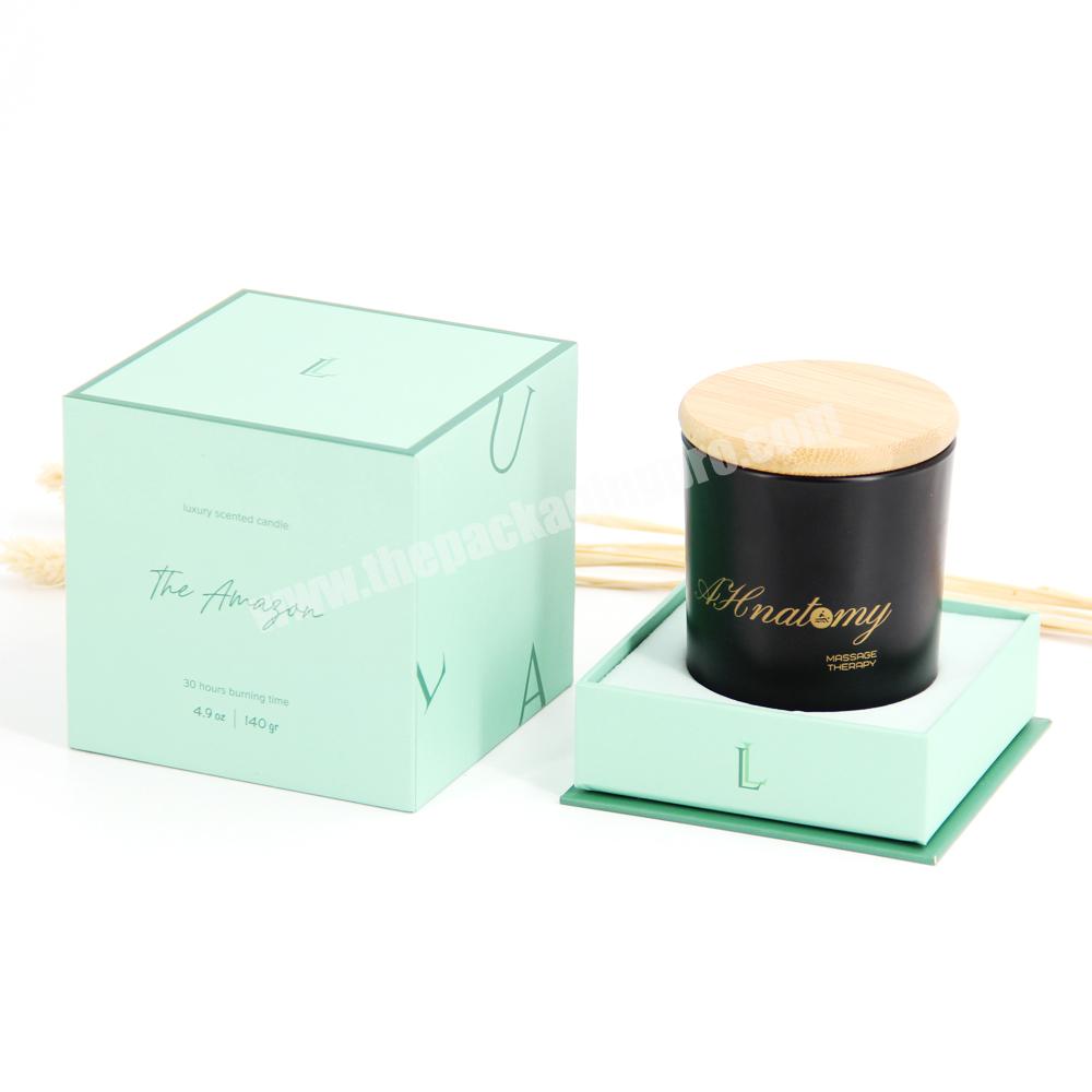 Custom colorful candle boxes with logo design candle gift box packaging luxury wholesale black candles set packaging gift box