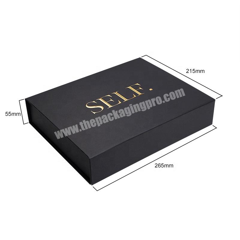 Custom design cardboard black magnetic gift box with magnet boxes for gift pack foldable gift magnetic box