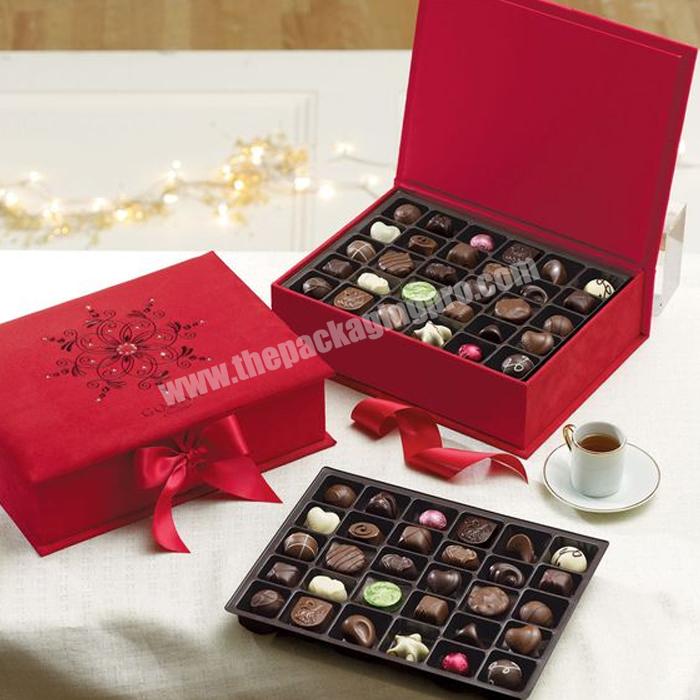 Custom design logo chocolate sweet gift box mailer packaging paper grids packaging food grade chocolate box luxury chocolate box