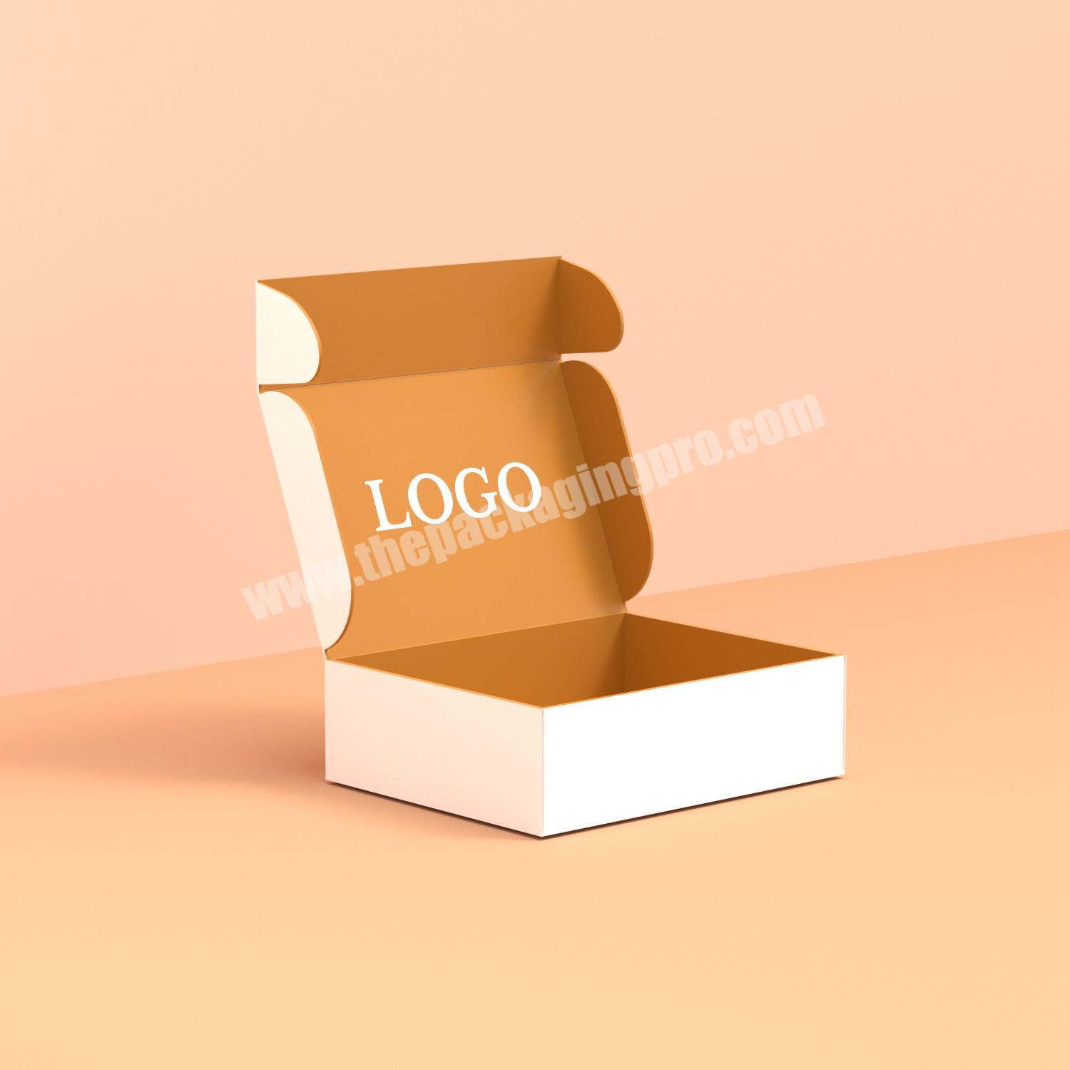 Custom design white color small empy carton packages corrugated mail mailing cajas de carton shipping box packaging paper boxes