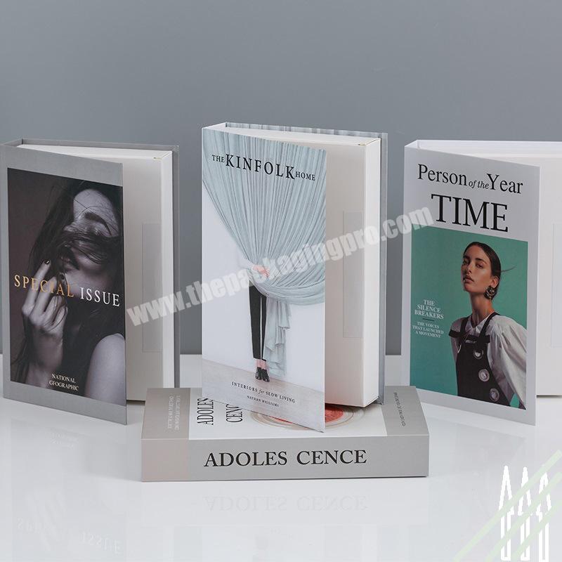 Custom design wholesale cardboard book shape packaging box decorative fake book box