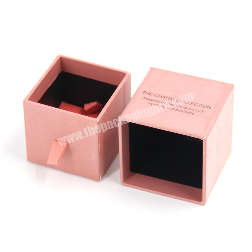 Custom drawer ring jewelry packaging box pull out design mini drawer jewelry box packaging ring earring gift sliding jewelry box