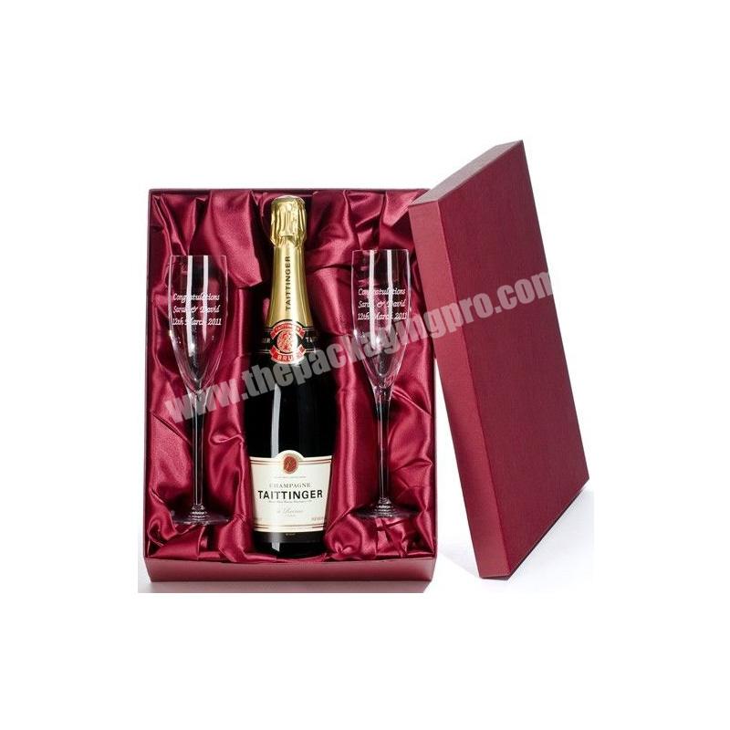 Custom festive christmas magnetic caja para vino bottle packaging red wine accessories packing set gift box for wine glass