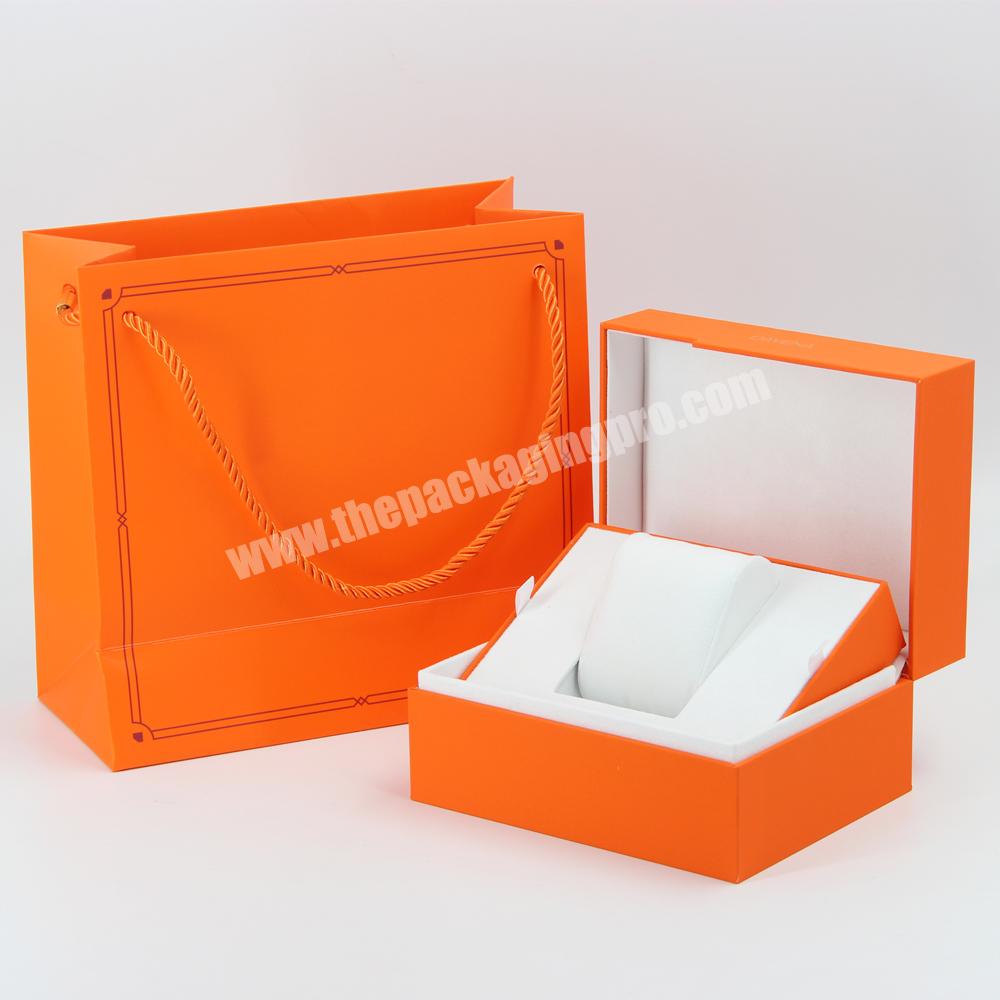 Custom flip design logo gift watch winder box automatic with pouch gift set packaging storage watch gift box luxury watch boxes