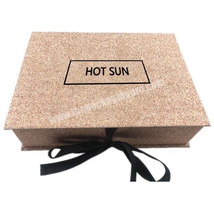 Custom logo Gift Box With Ribbon Closure Foldable Paper Packaging Cardboard Magnetic Gift Box For Clothes