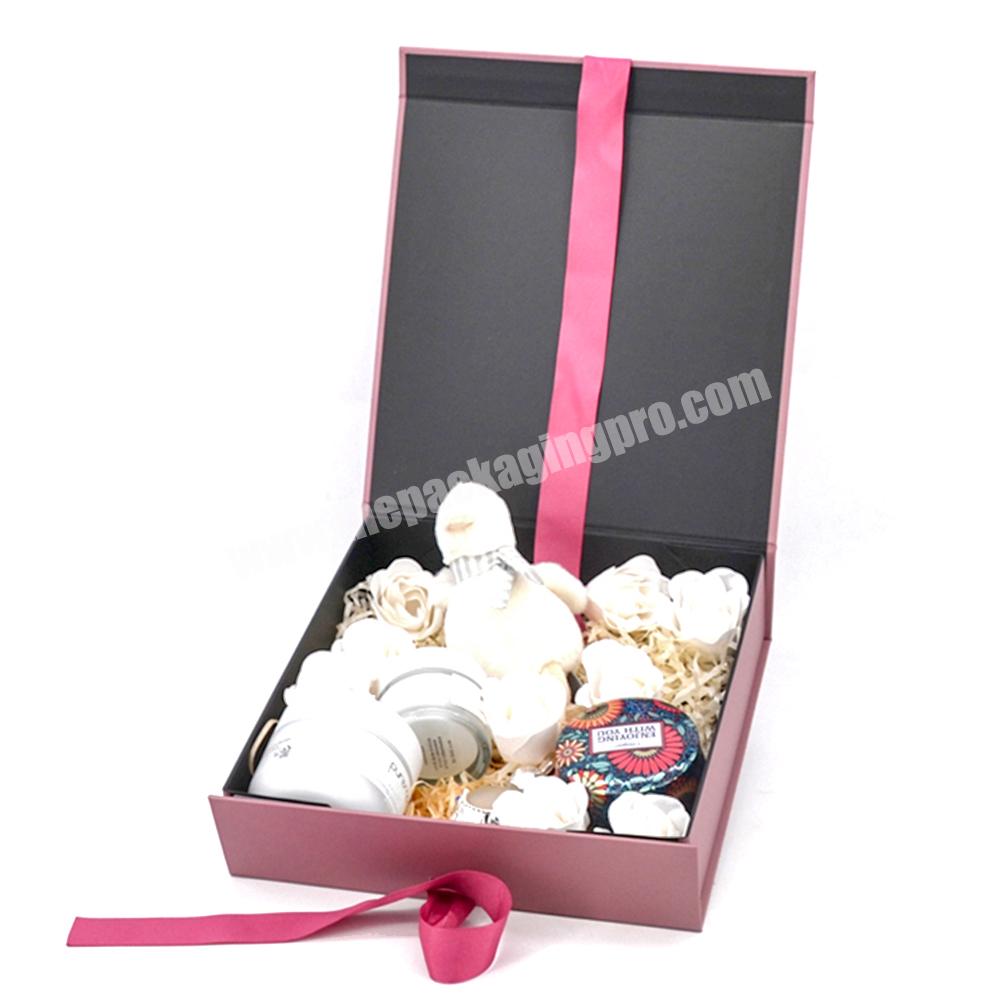 Custom logo cardboard folding gift box clothing gift packaging magnetic folding shipping box luxury paper flat folding gift box